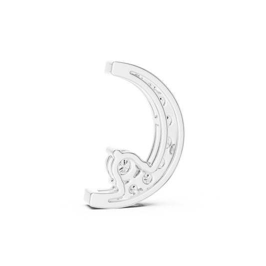 Crescent Moon Pavé Diamond Pendant Necklace