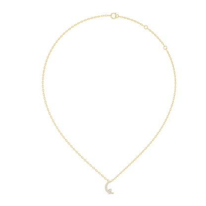 Crescent Moon Pavé Diamond Pendant Necklace