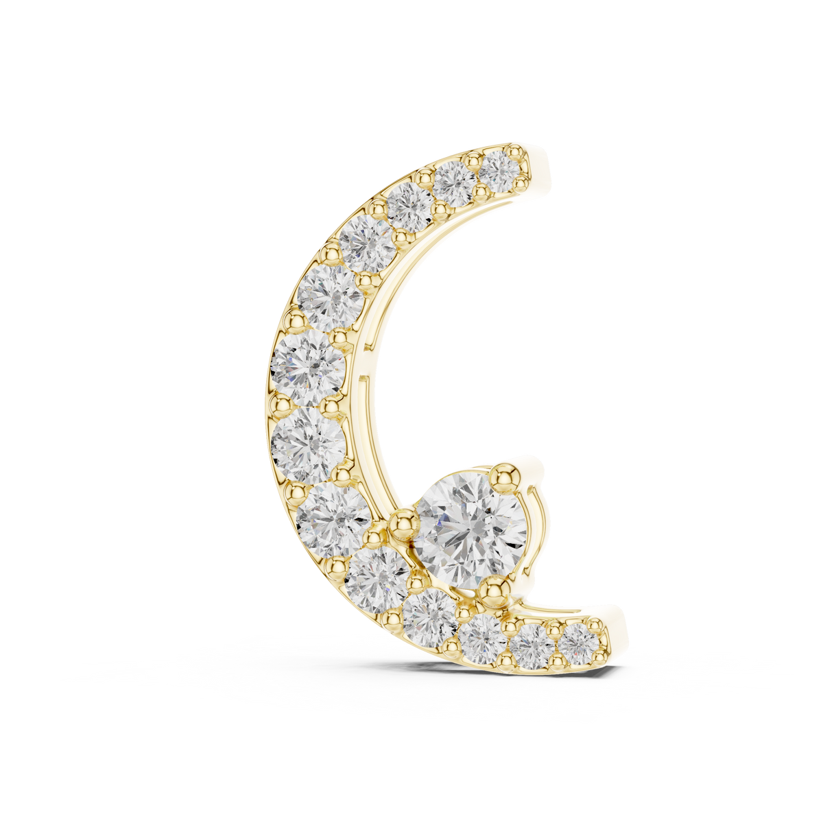 Crescent Moon Pavé Diamond Pendant Necklace