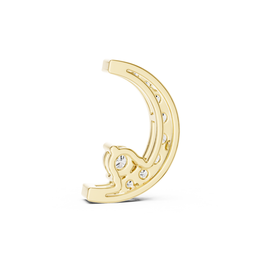 Crescent Moon Pavé Diamond Pendant Necklace