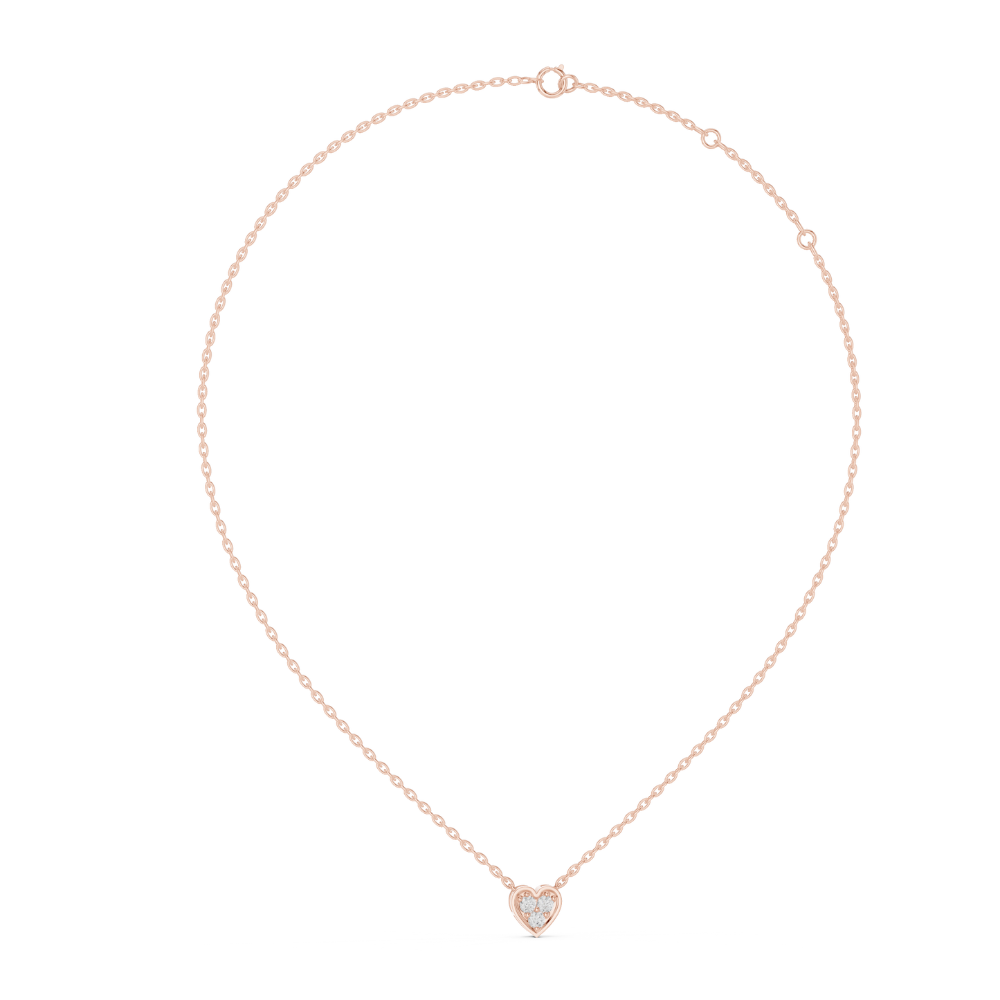 Heart Diamond Solitaire Pendant Necklace