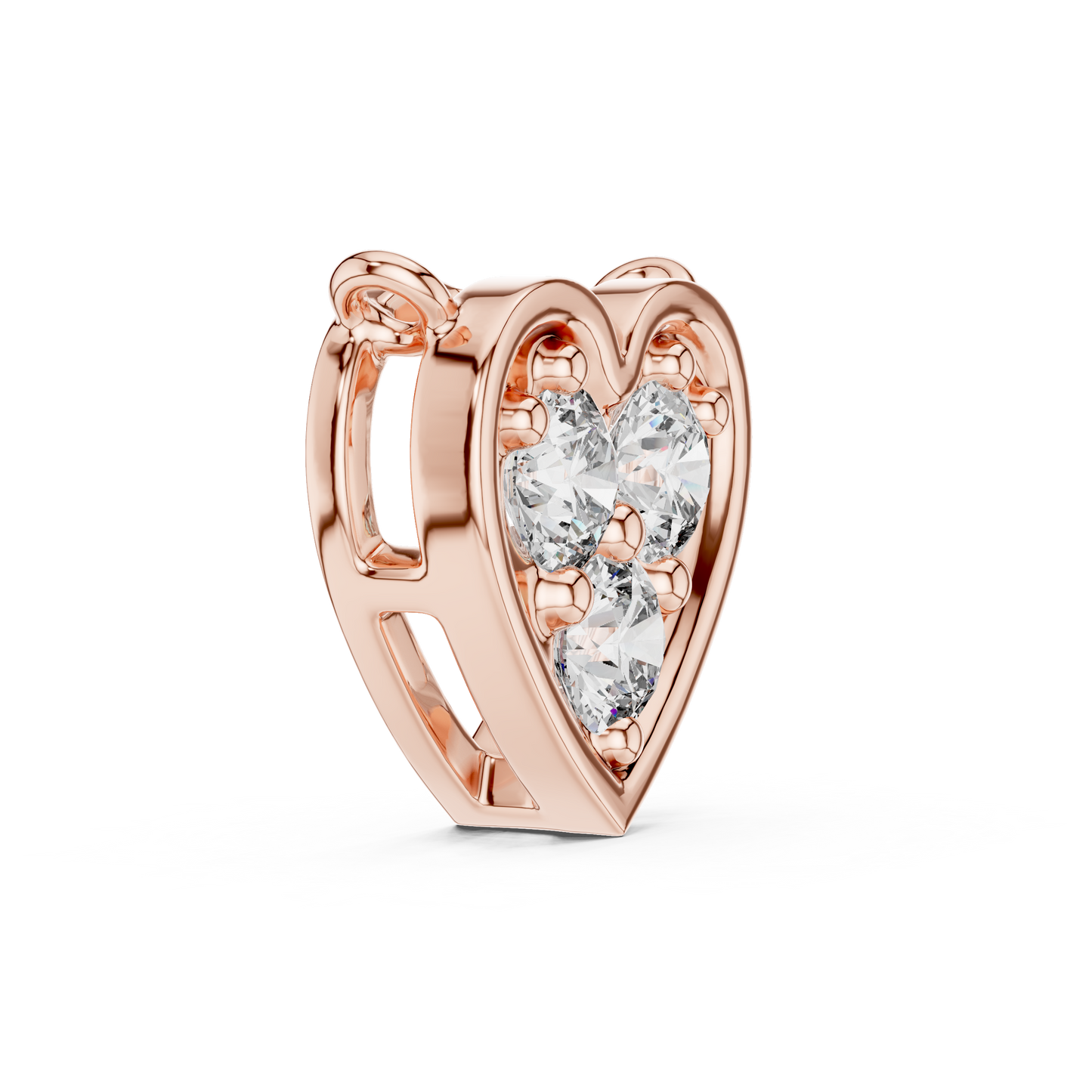 Heart Diamond Solitaire Pendant Necklace