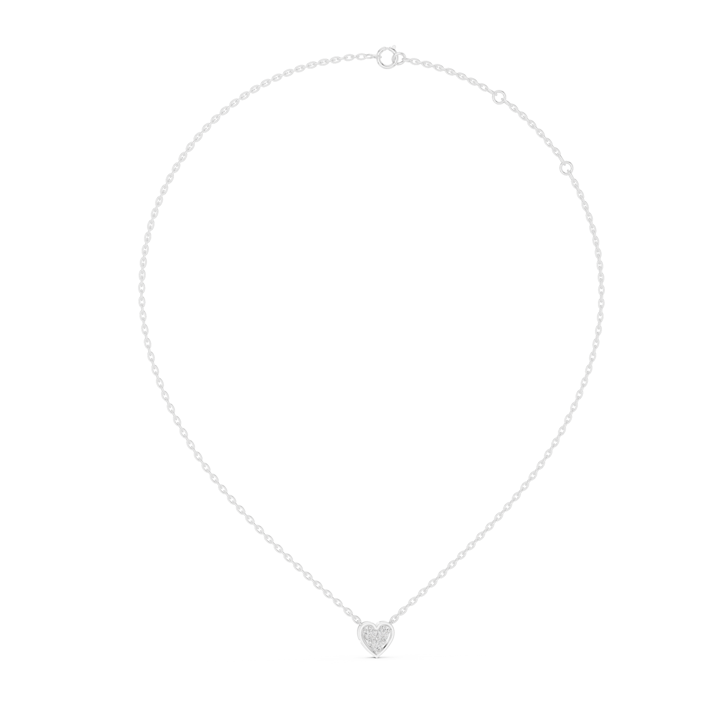 Heart Diamond Solitaire Pendant Necklace