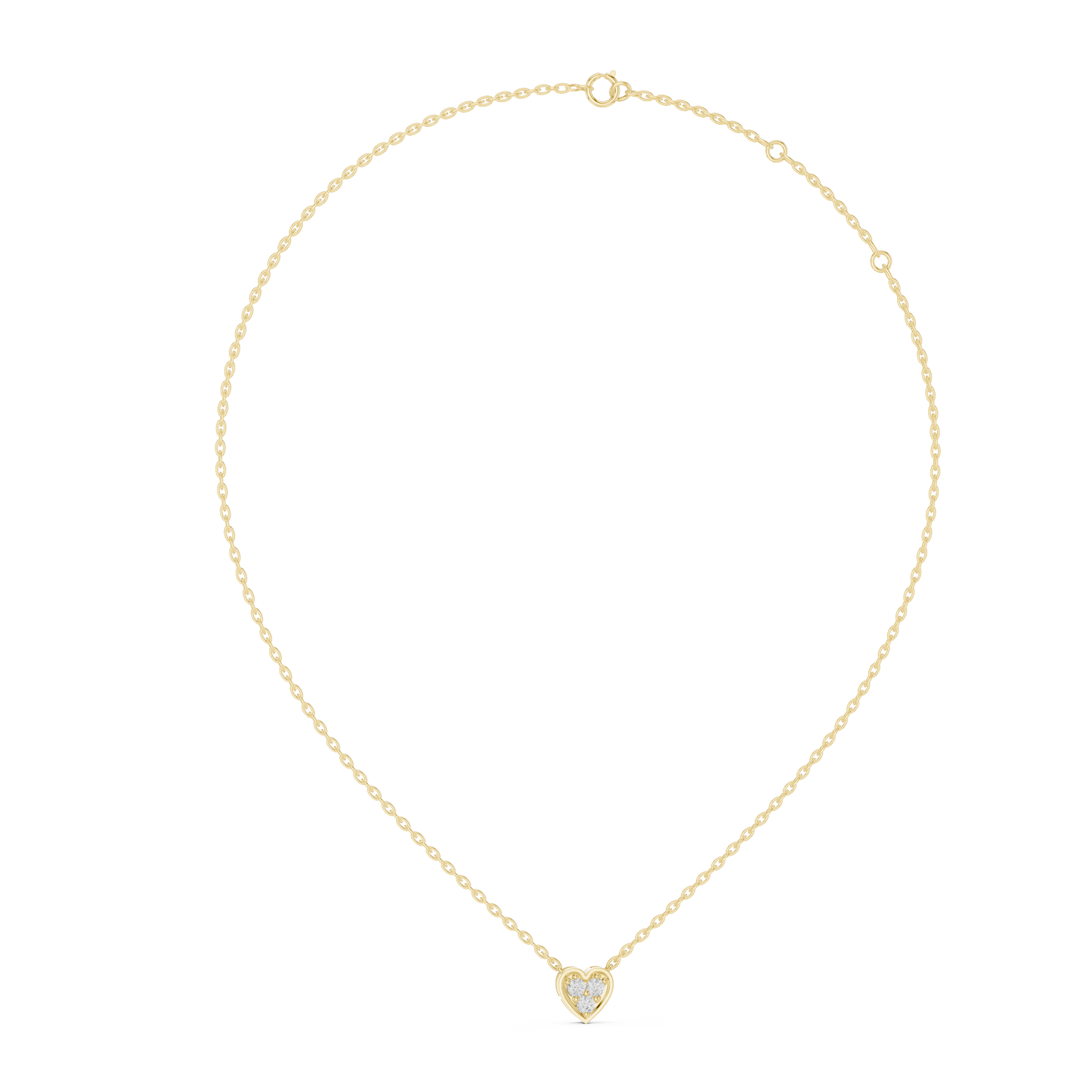 Heart Diamond Solitaire Pendant Necklace