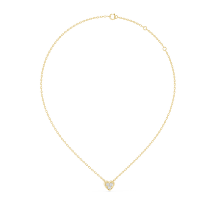 Heart Diamond Solitaire Pendant Necklace