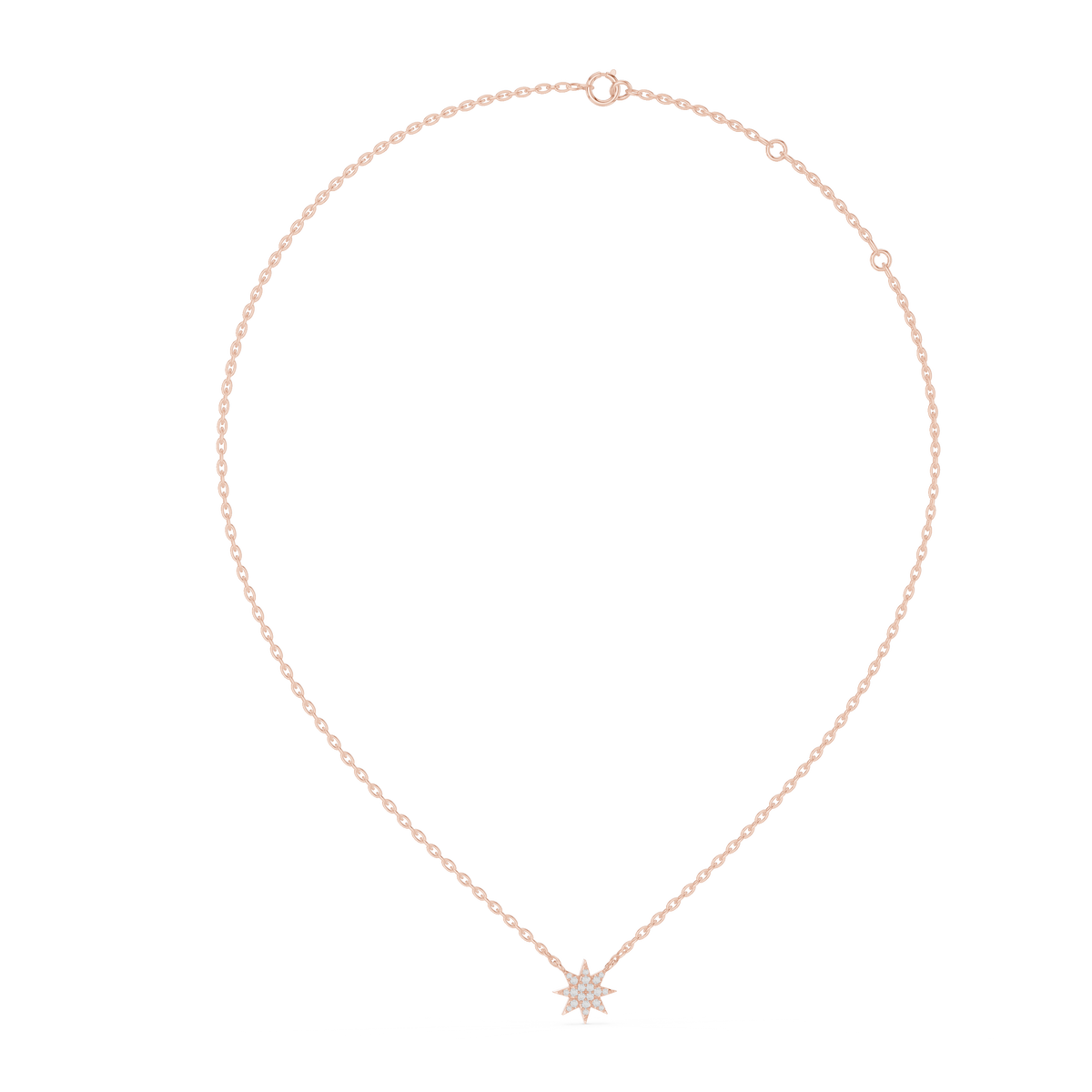 Radiant Star Diamond Pendant Necklace