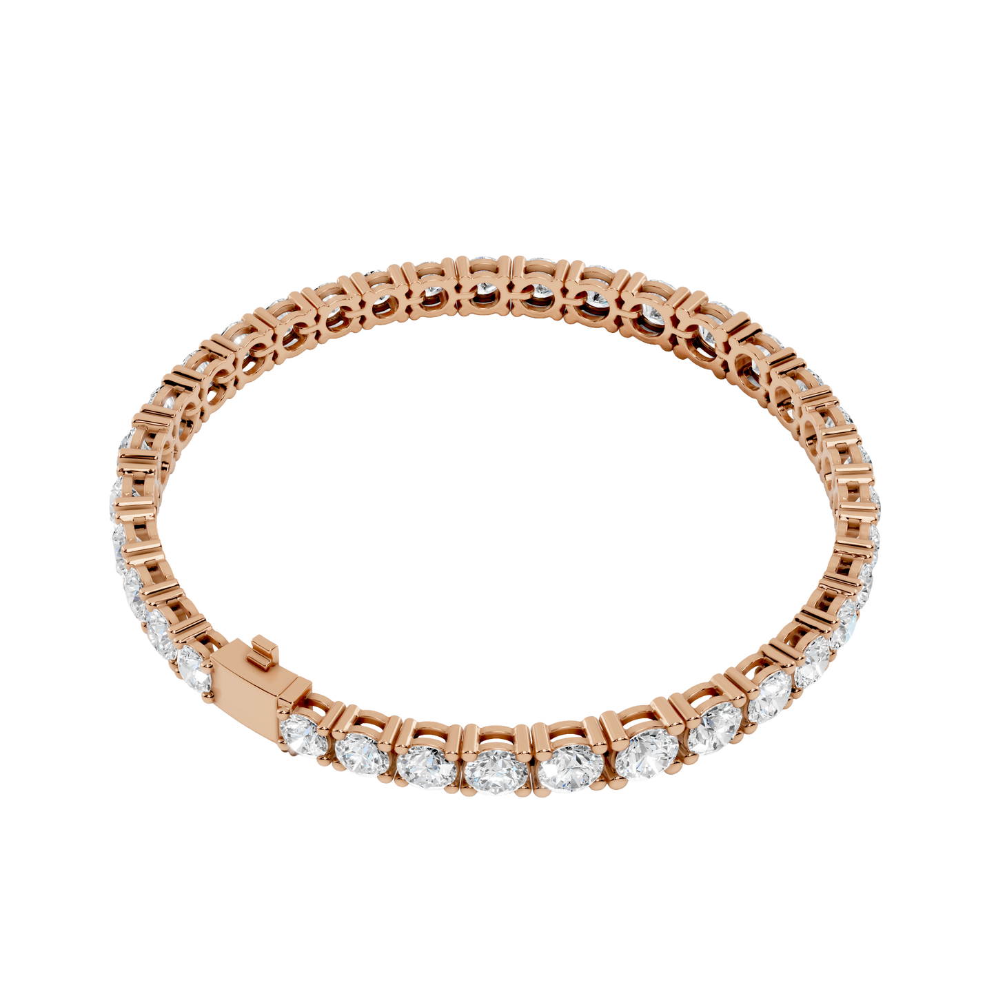 Graduated Round-Cut Diamond Tennis Bracelet