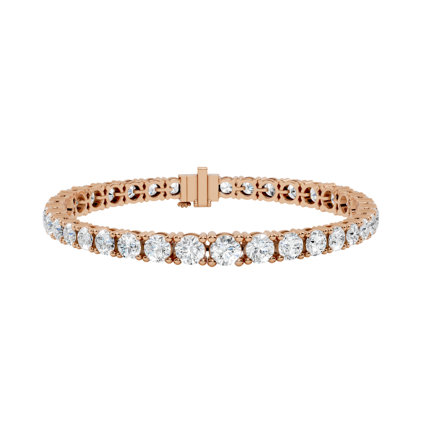 Graduated Round-Cut Diamond Tennis Bracelet