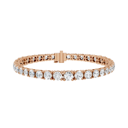 Graduated Round-Cut Diamond Tennis Bracelet