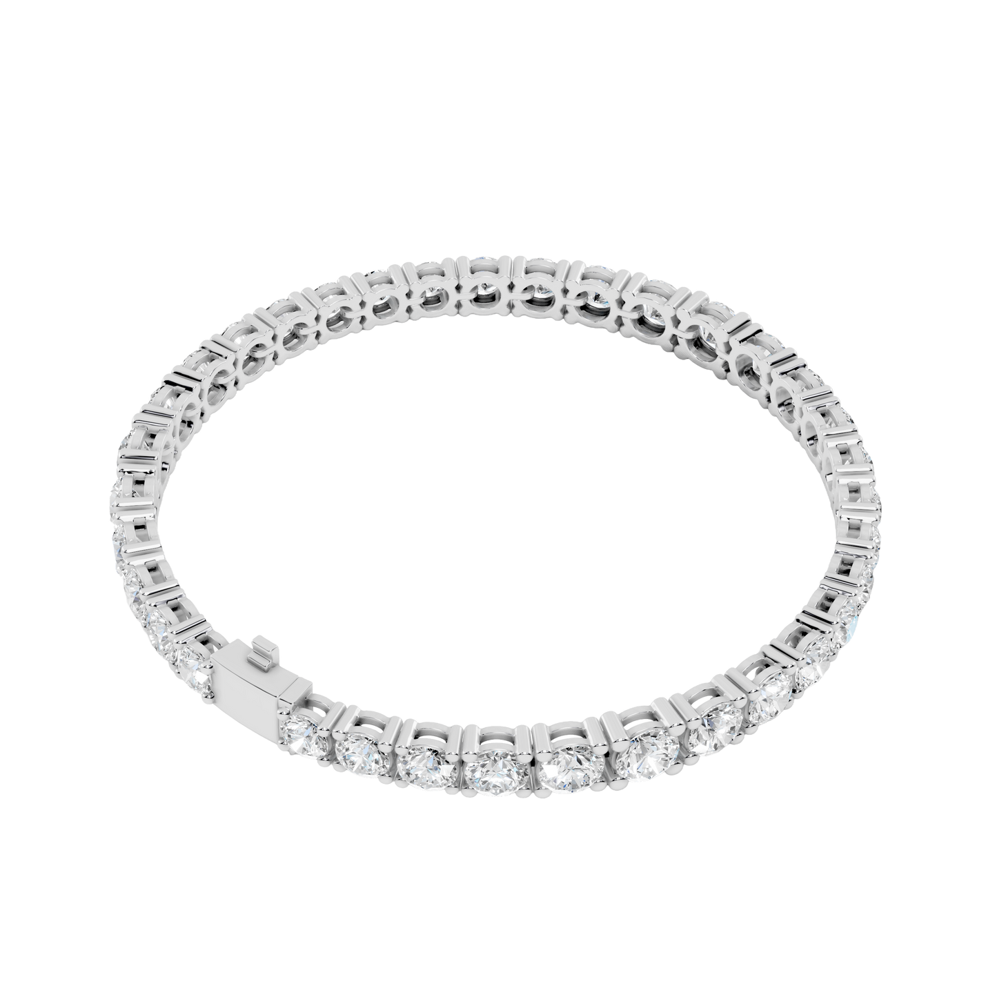 Graduated Round-Cut Diamond Tennis Bracelet