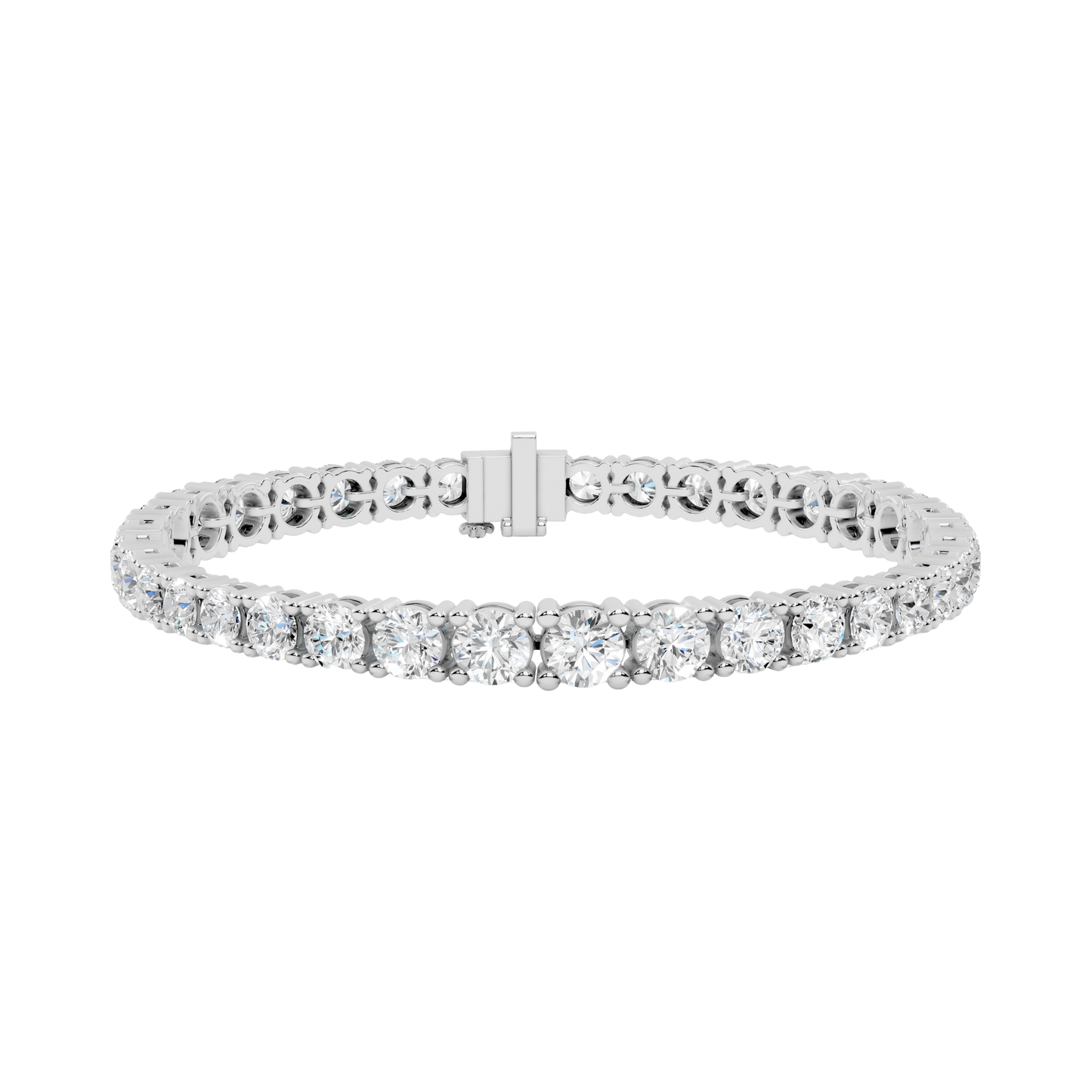 Graduated Round-Cut Diamond Tennis Bracelet