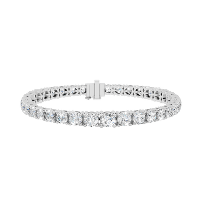 Graduated Round-Cut Diamond Tennis Bracelet