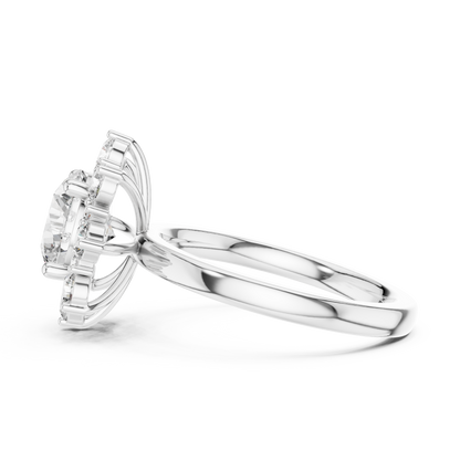 Round Diamond Blossom Halo Ring