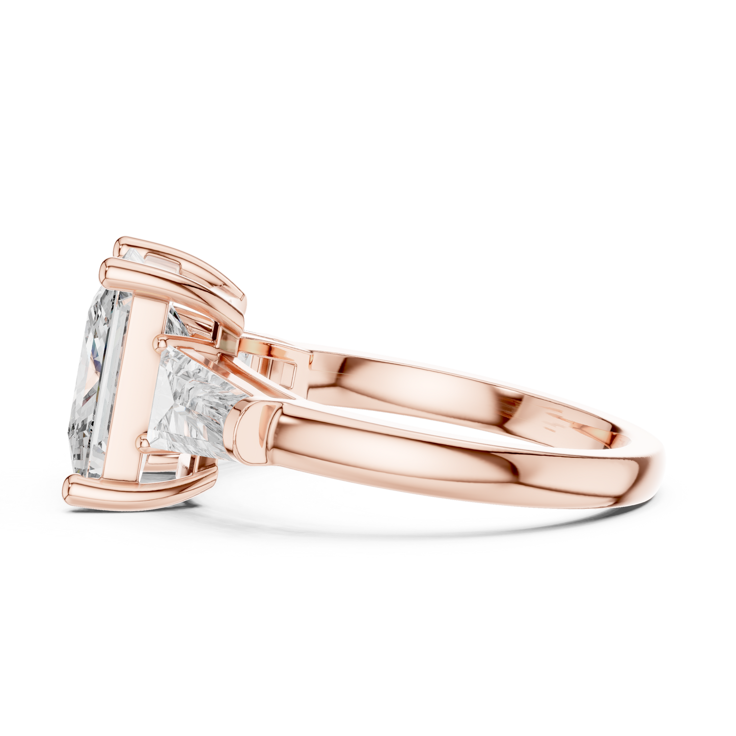 Princess Cut Diamond Ring with Baguette Side Stones