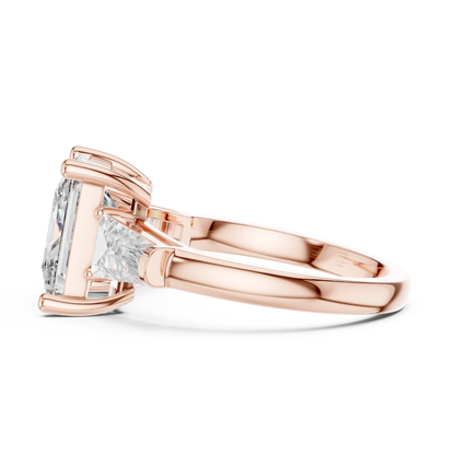 Princess Cut Diamond Ring with Baguette Side Stones