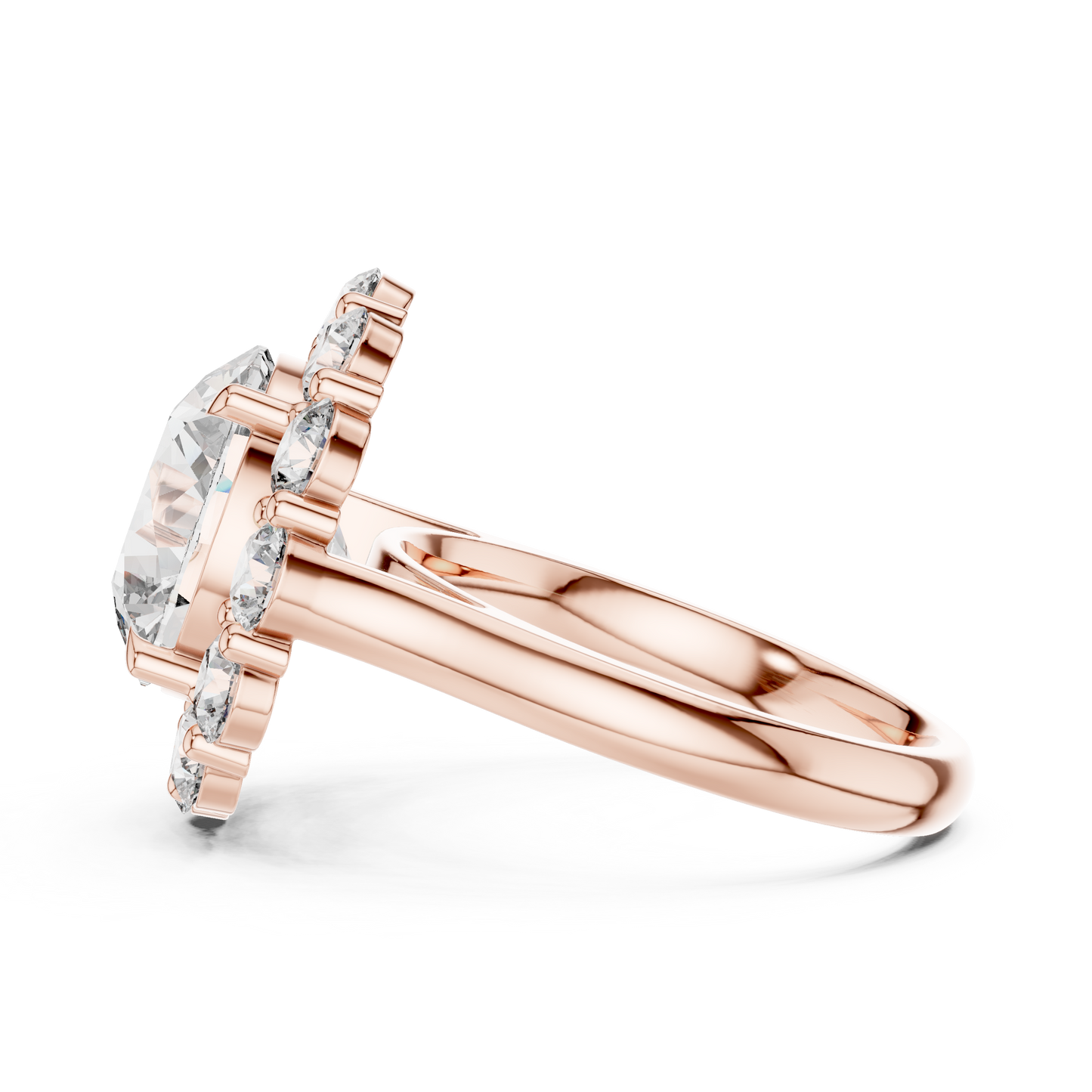 Grand Round Halo Diamond Engagement Ring