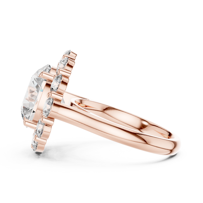 Grand Round Halo Diamond Engagement Ring