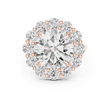 Grand Round Halo Diamond Engagement Ring