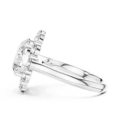 Grand Round Halo Diamond Engagement Ring