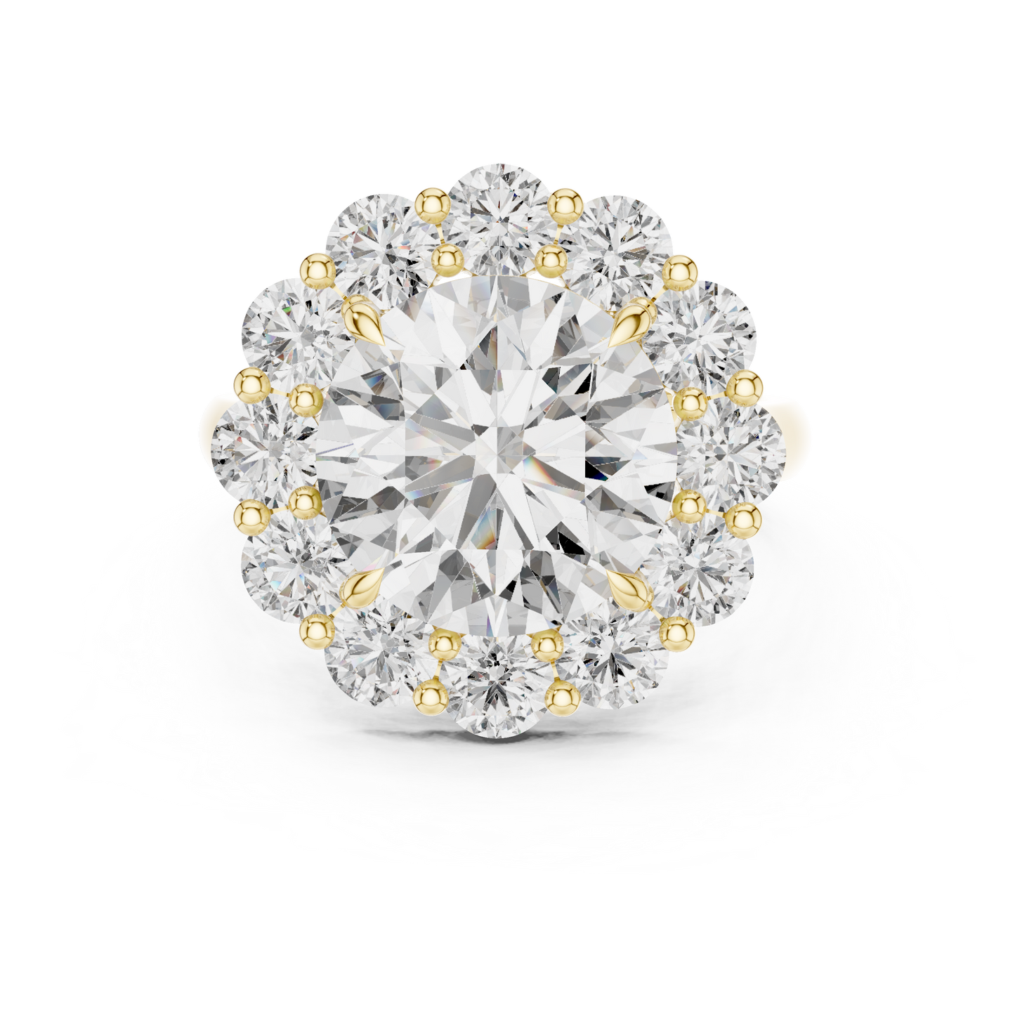 Grand Round Halo Diamond Engagement Ring