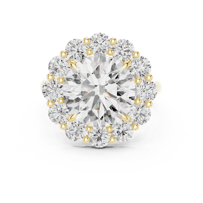 Grand Round Halo Diamond Engagement Ring