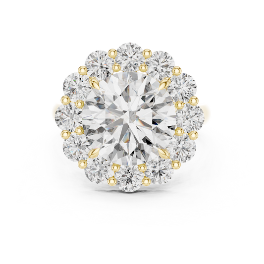 Grand Round Halo Diamond Engagement Ring