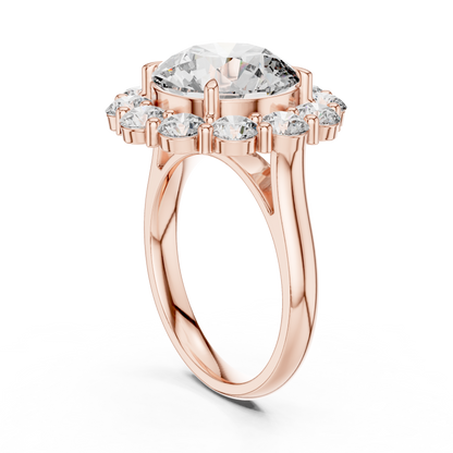 Grand Round Halo Diamond Engagement Ring