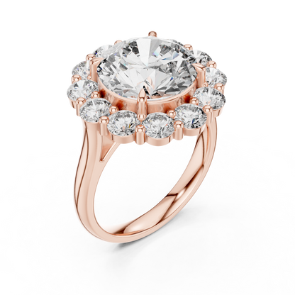 Grand Round Halo Diamond Engagement Ring