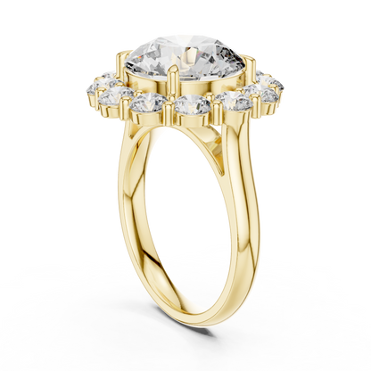 Grand Round Halo Diamond Engagement Ring