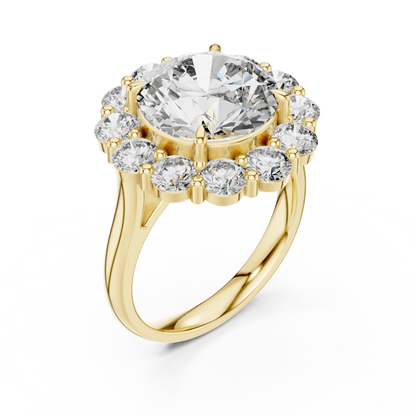 Grand Round Halo Diamond Engagement Ring