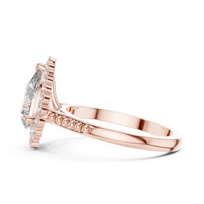 Pear Shape Diamond Halo Ring