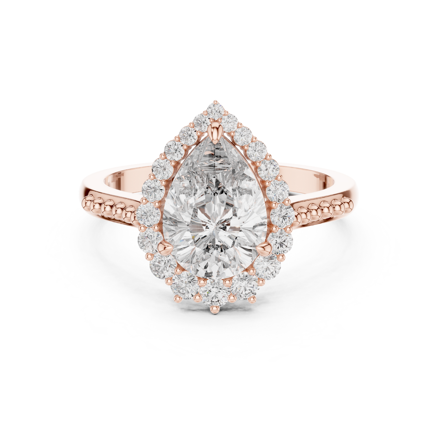 Pear Shape Diamond Halo Ring