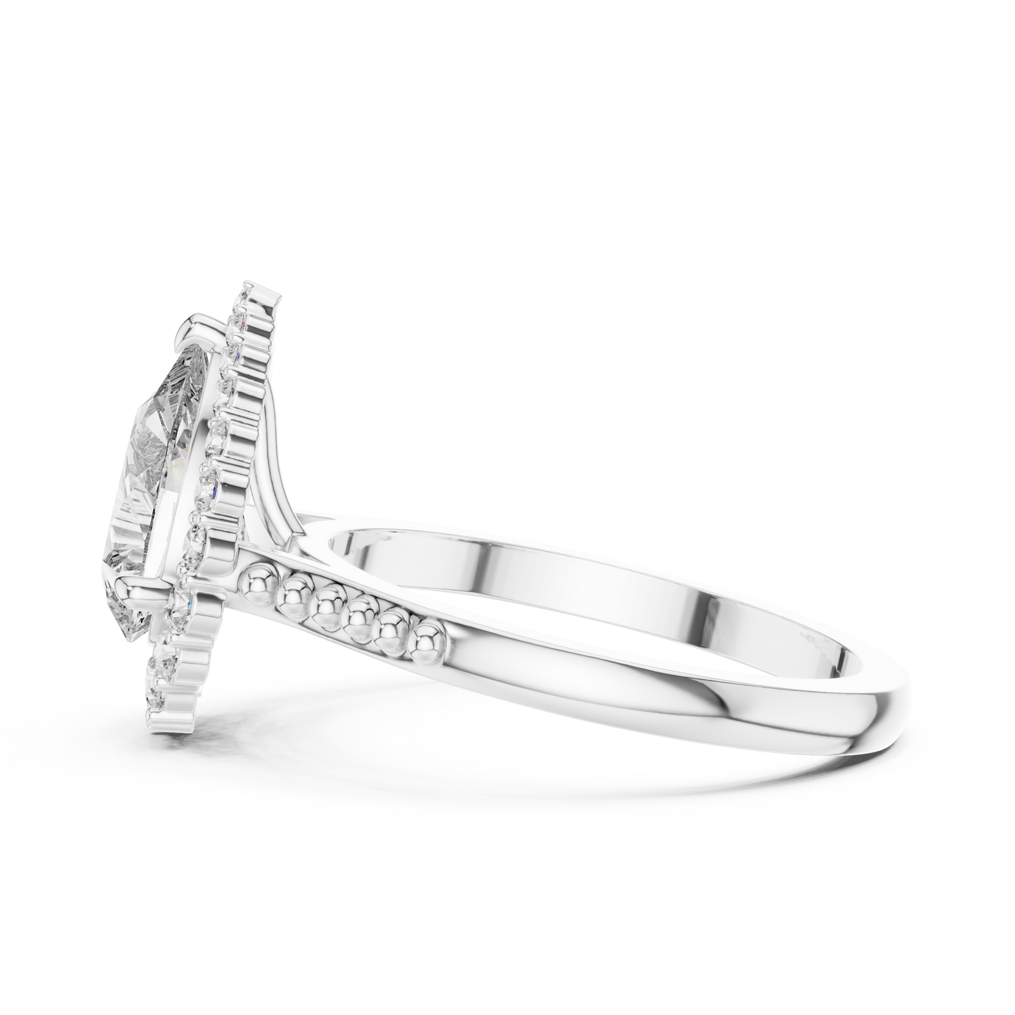 Pear Shape Diamond Halo Ring