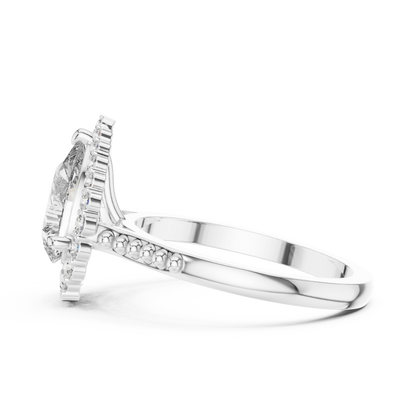 Pear Shape Diamond Halo Ring