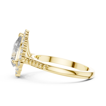 Pear Shape Diamond Halo Ring