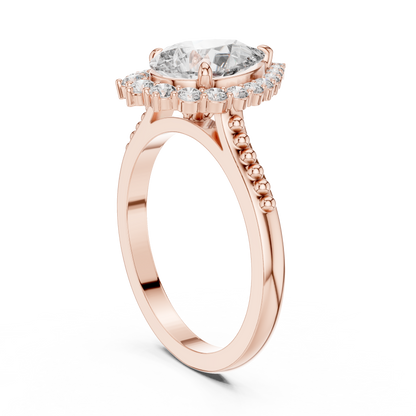 Pear Shape Diamond Halo Ring