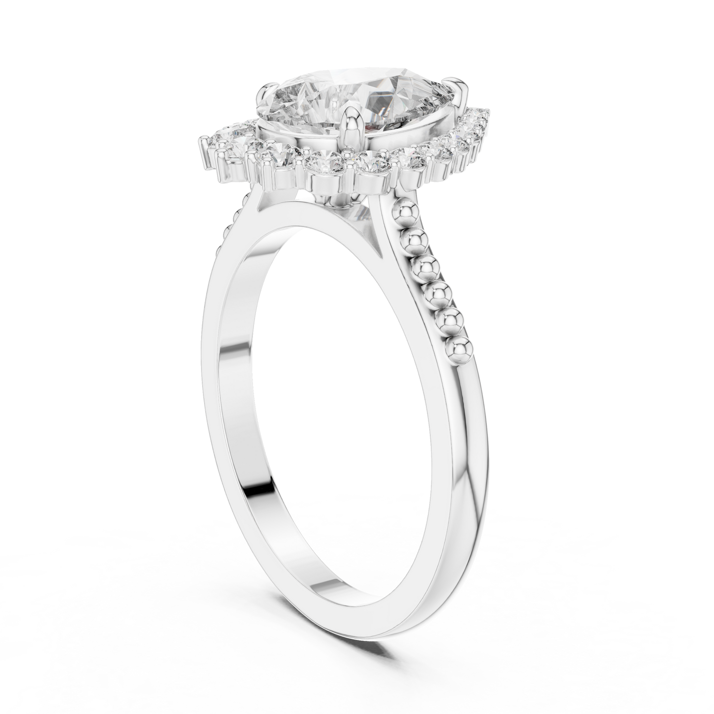Pear Shape Diamond Halo Ring