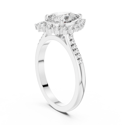 Pear Shape Diamond Halo Ring