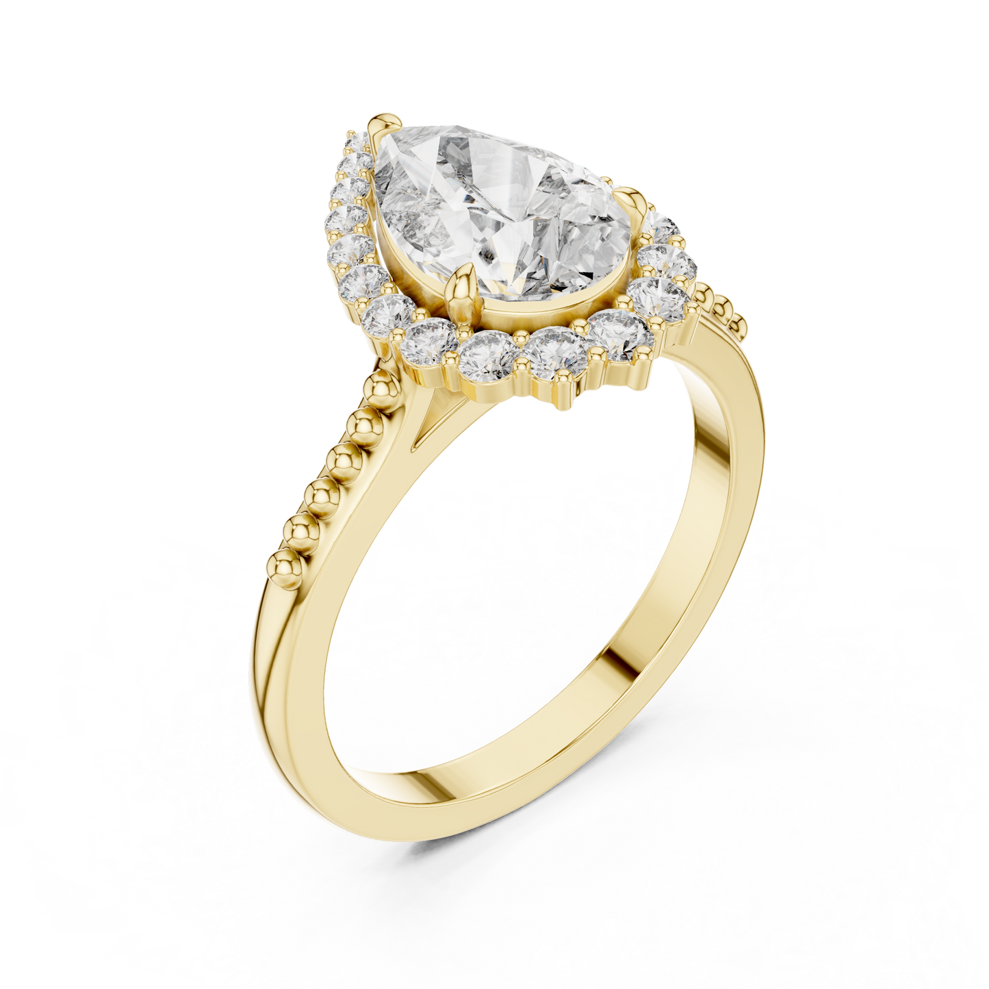 Pear Shape Diamond Halo Ring