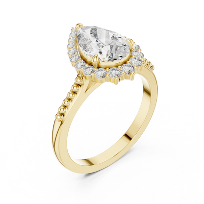 Pear Shape Diamond Halo Ring