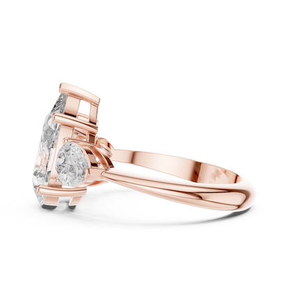 Pear Cut Three Stone Diamond Ring