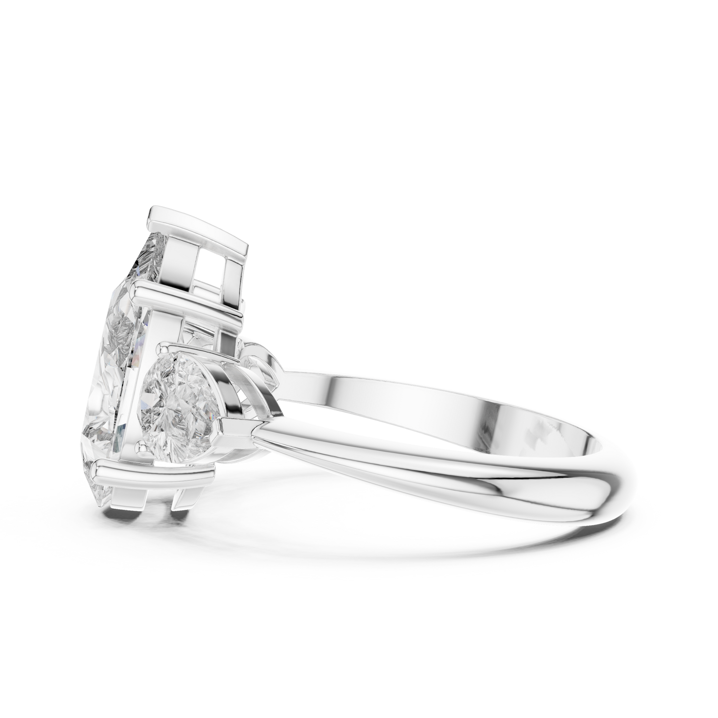 Pear Cut Three Stone Diamond Ring