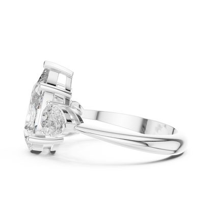 Pear Cut Three Stone Diamond Ring