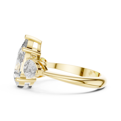 Pear Cut Three Stone Diamond Ring