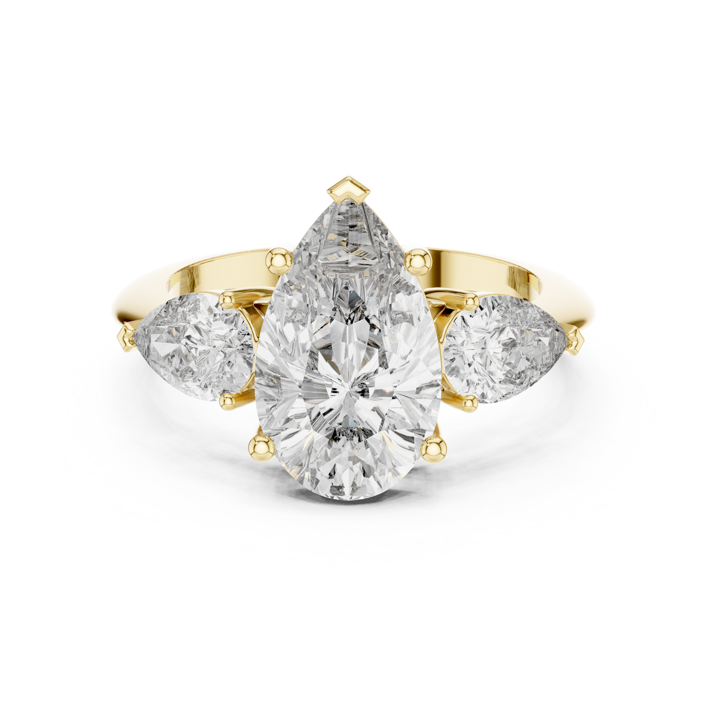 Pear Cut Three Stone Diamond Ring