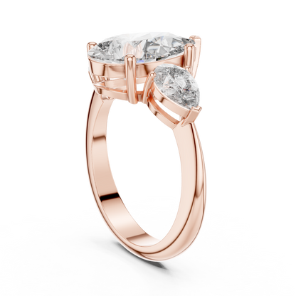 Pear Cut Three Stone Diamond Ring
