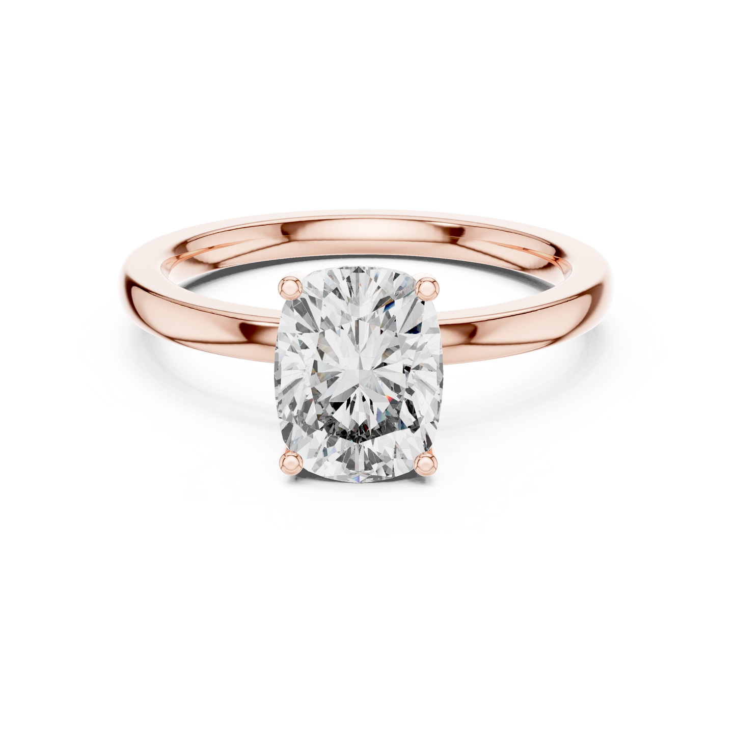 Radiant Cut Solitaire Engagement Ring with Hidden Pave Halo