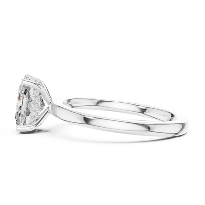 Radiant Cut Solitaire Engagement Ring with Hidden Pave Halo