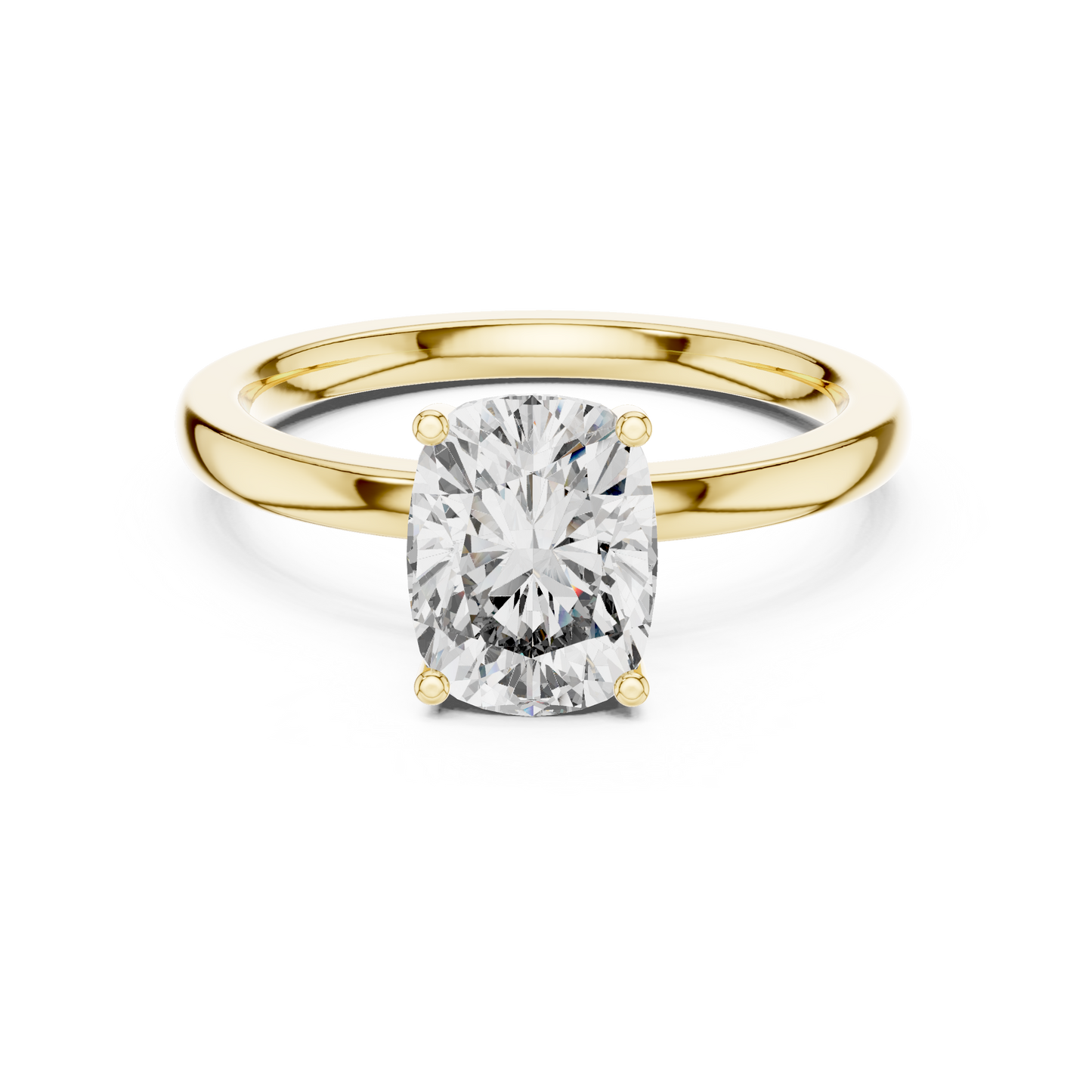 Radiant Cut Solitaire Engagement Ring with Hidden Pave Halo