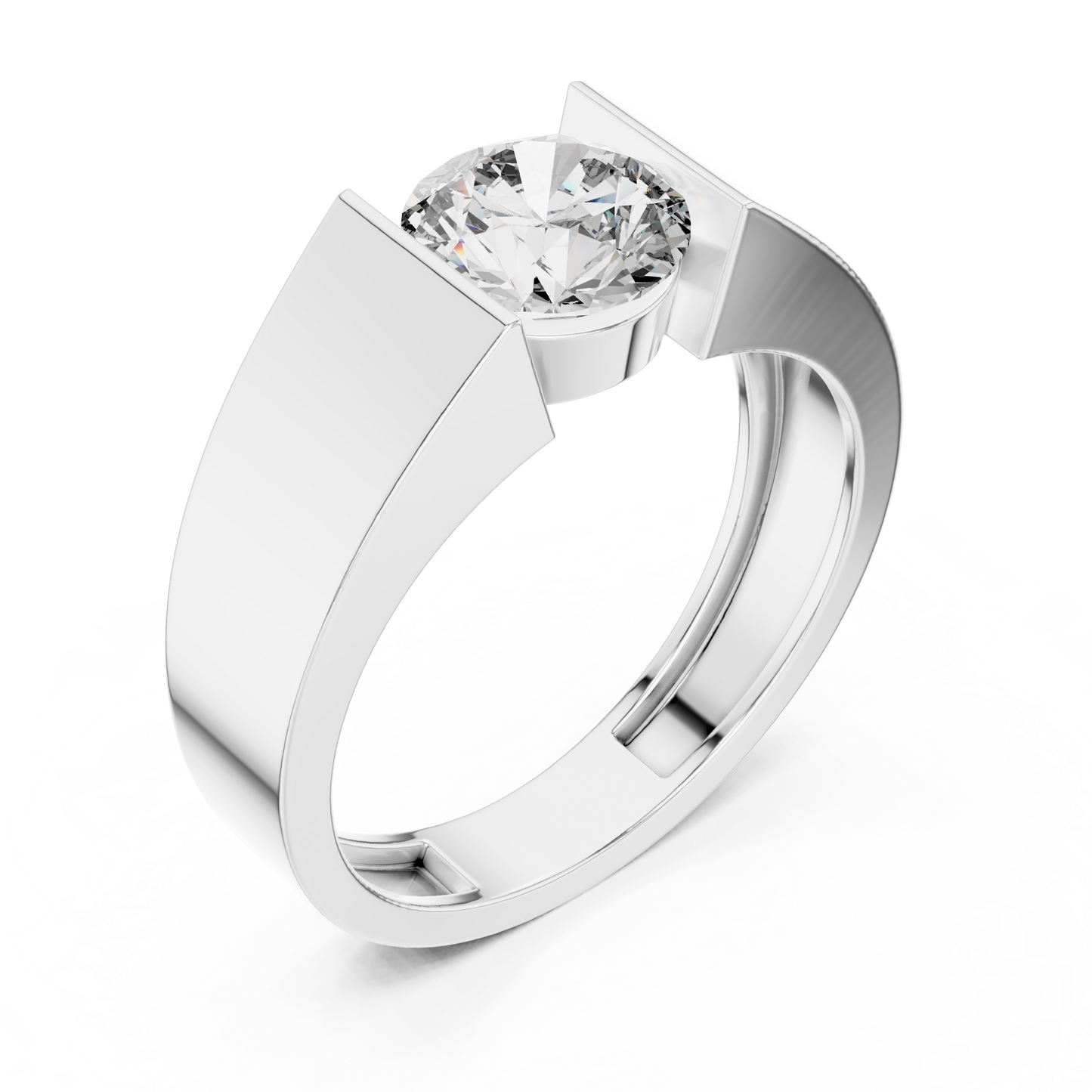Modern Bezel-Inspired Solitaire Engagement Ring